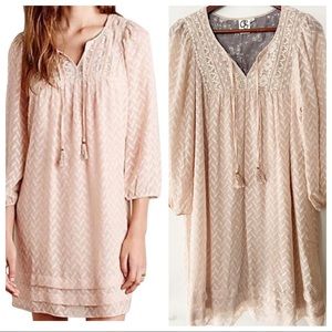 Anthropologie One September Blush Tunic Boho Dress size L